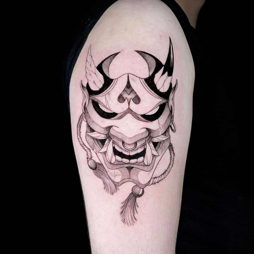 Samurai Oni Mascara Tatuaje