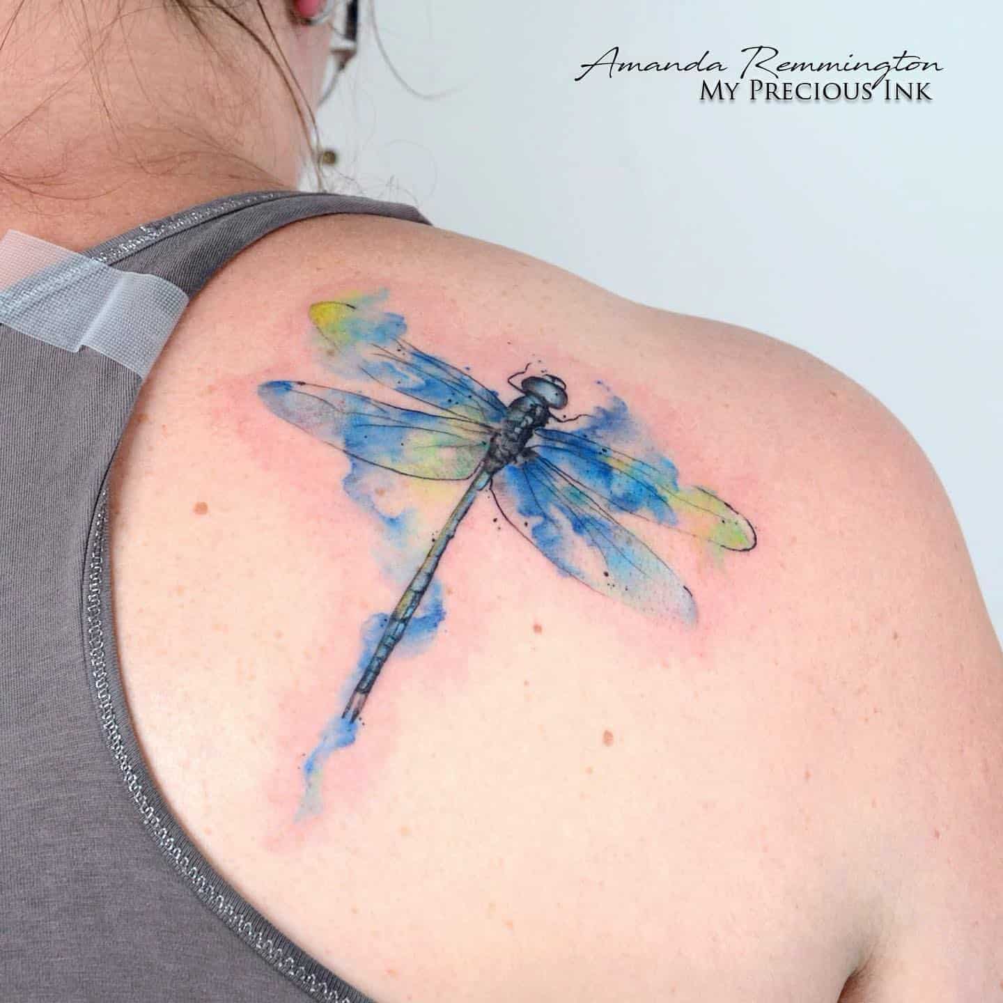 Libélula Acuarela Tatuaje 1