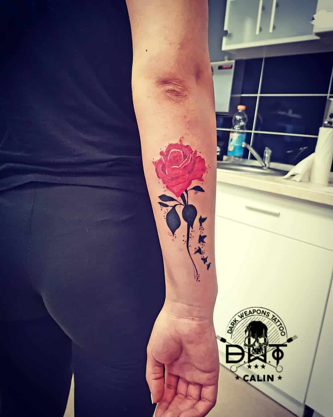 Tatuajes de rosas en acuarela 3