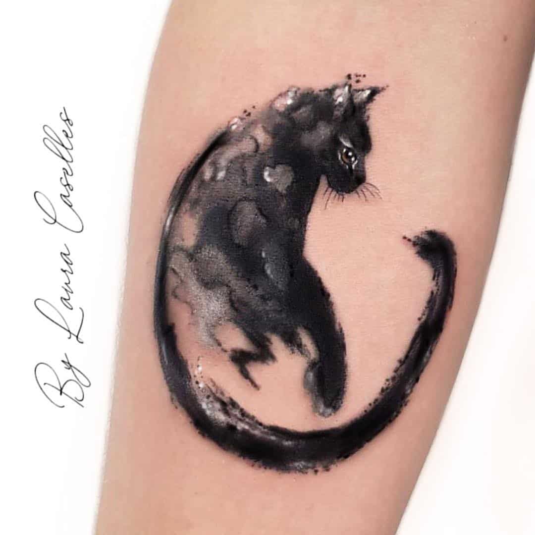 Gato Acuarela Tatuajes 3