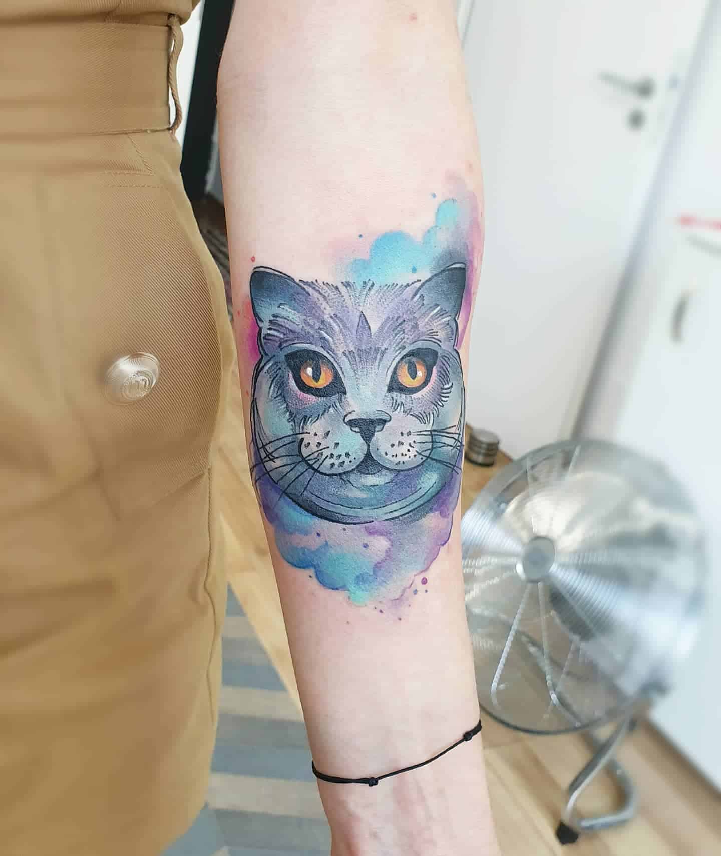 Gato Acuarela Tatuajes 2