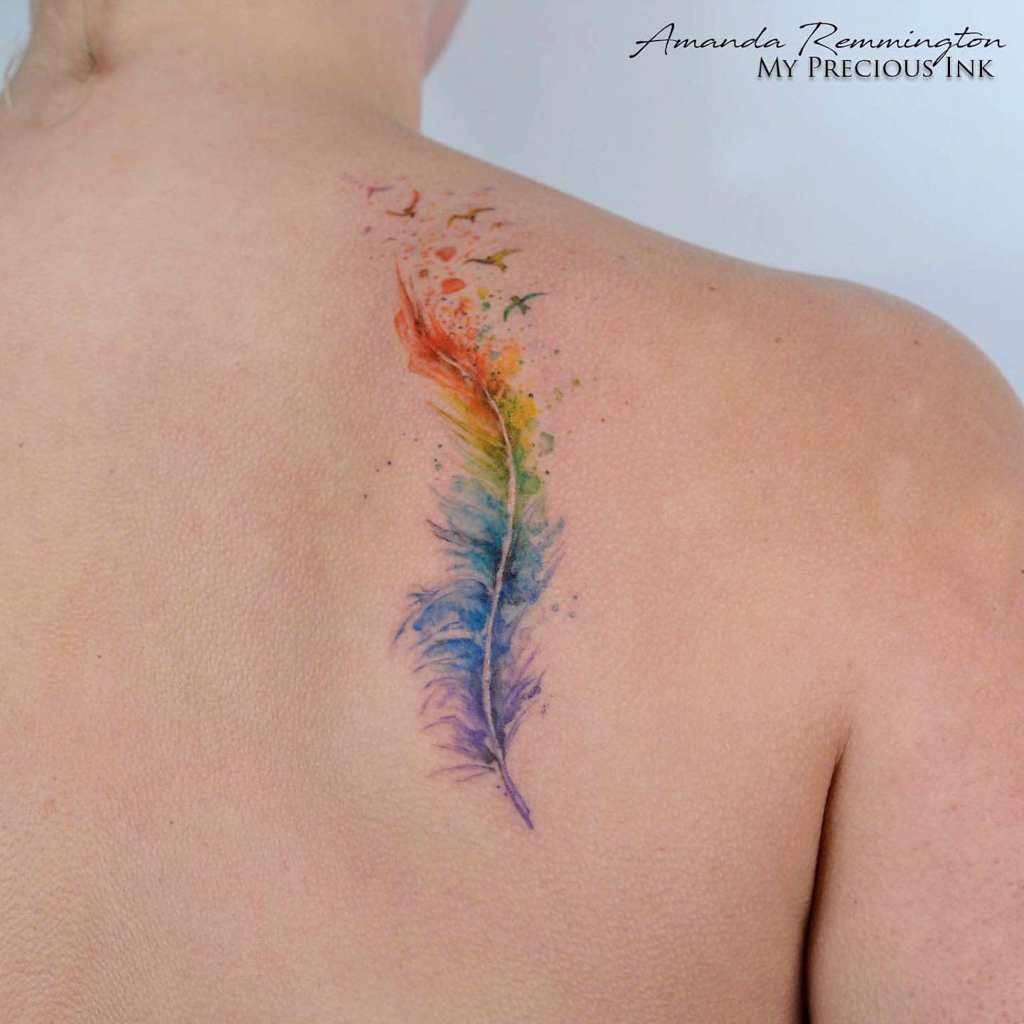 Tatuajes de plumas de acuarela 1