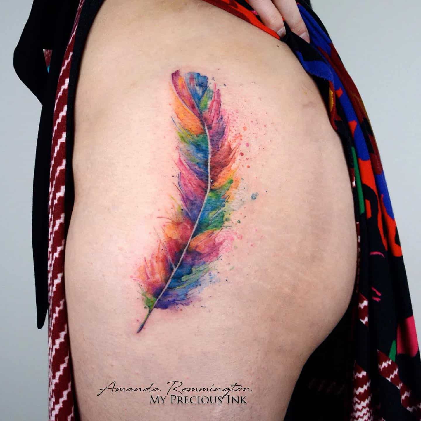 Tatuajes de plumas de acuarela 3