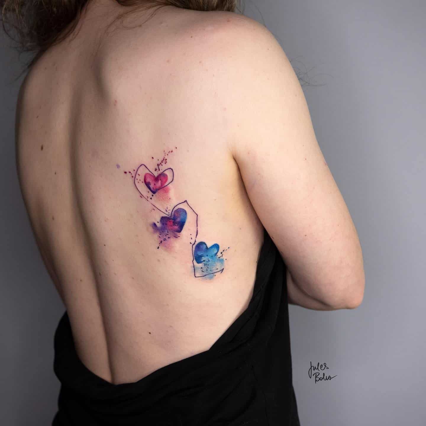 Tatuajes de corazones de acuarela 2