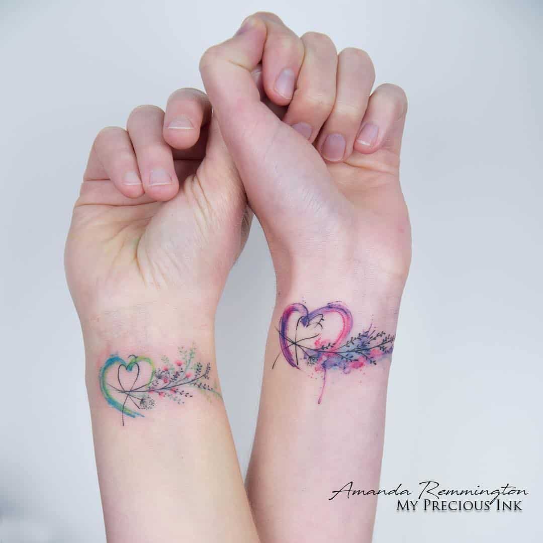 Tatuajes de corazones de acuarela 1