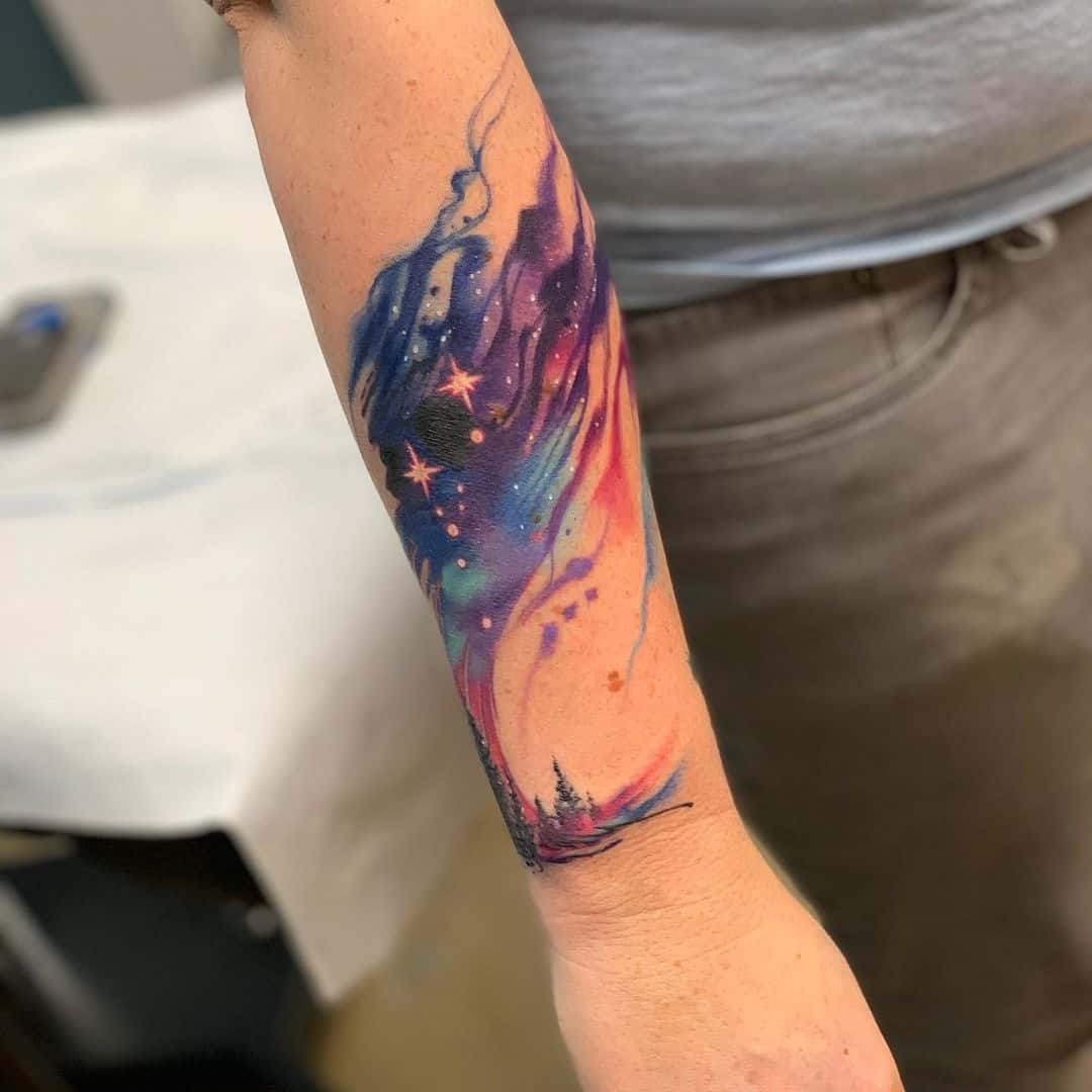 Tatuajes de acuarela de galaxia 1