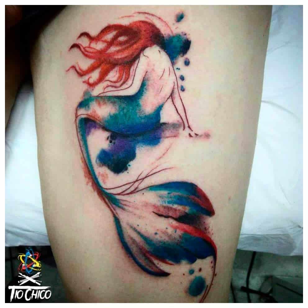 Sirena Acuarela Tatuajes 1