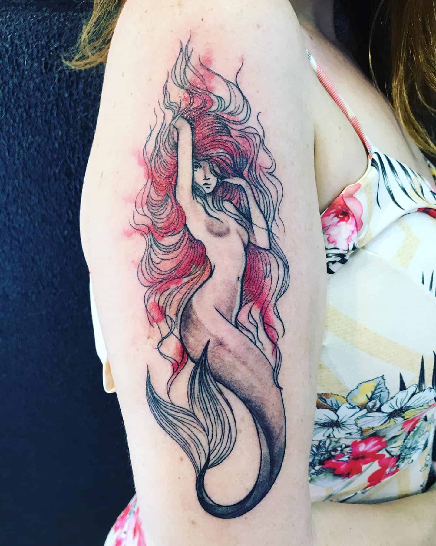 Sirena Acuarela Tatuajes 2