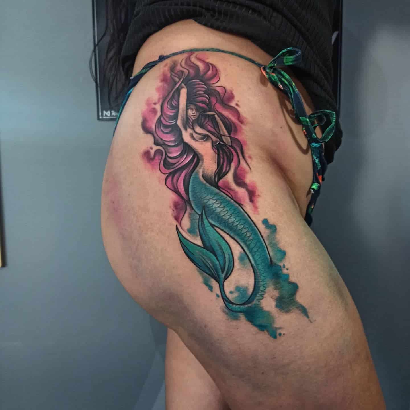 Sirena Acuarela Tatuajes 3