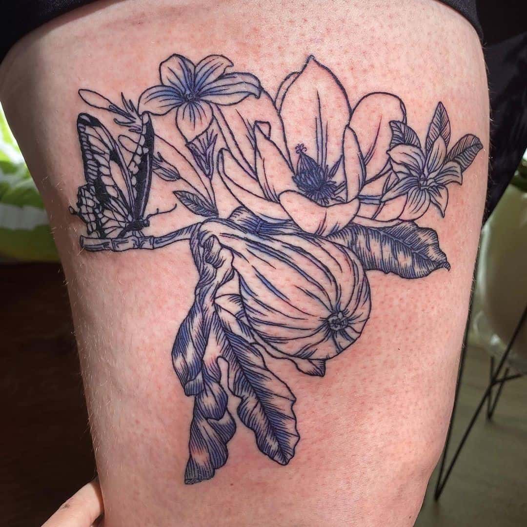 Idea de tatuaje de flor de jazmín gigante