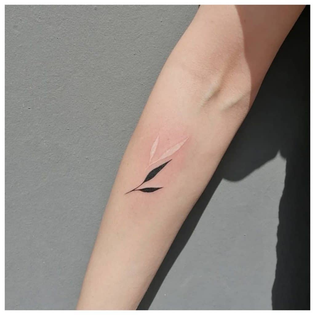 Diseño de tatuaje de hojas de olivo simple 1