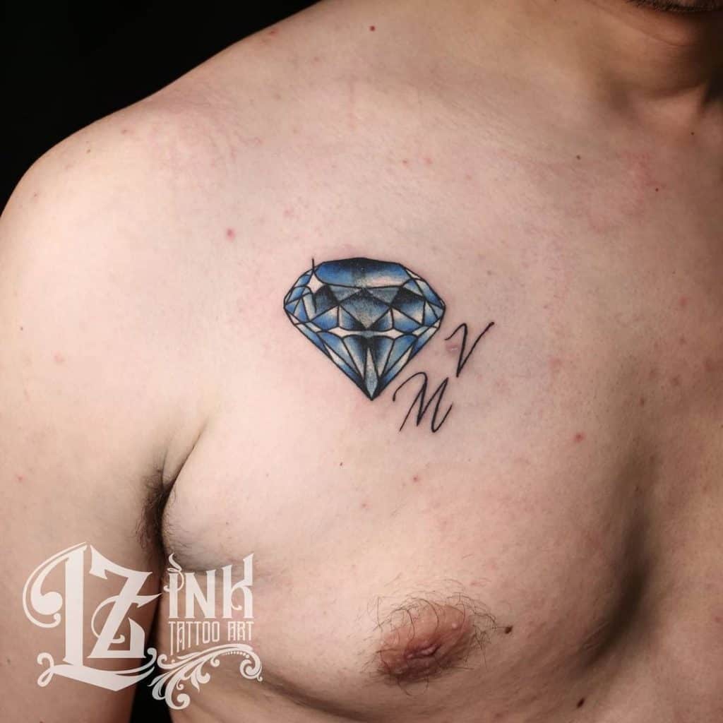 tatuaje de diamante azul 2