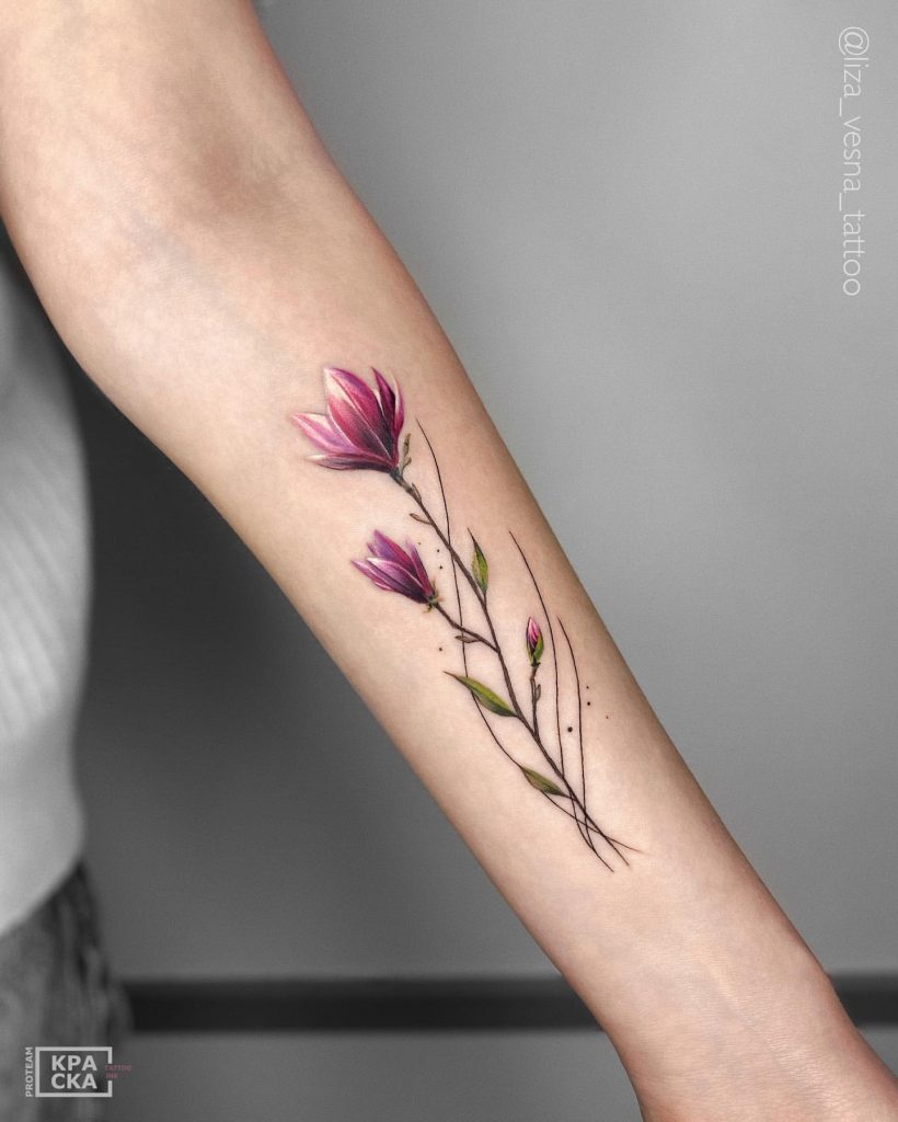 Tatuaje de flor de magnolias 2