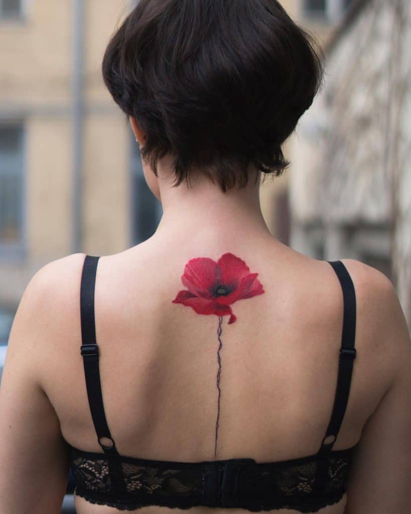 Tatuaje de flor de amapola 3