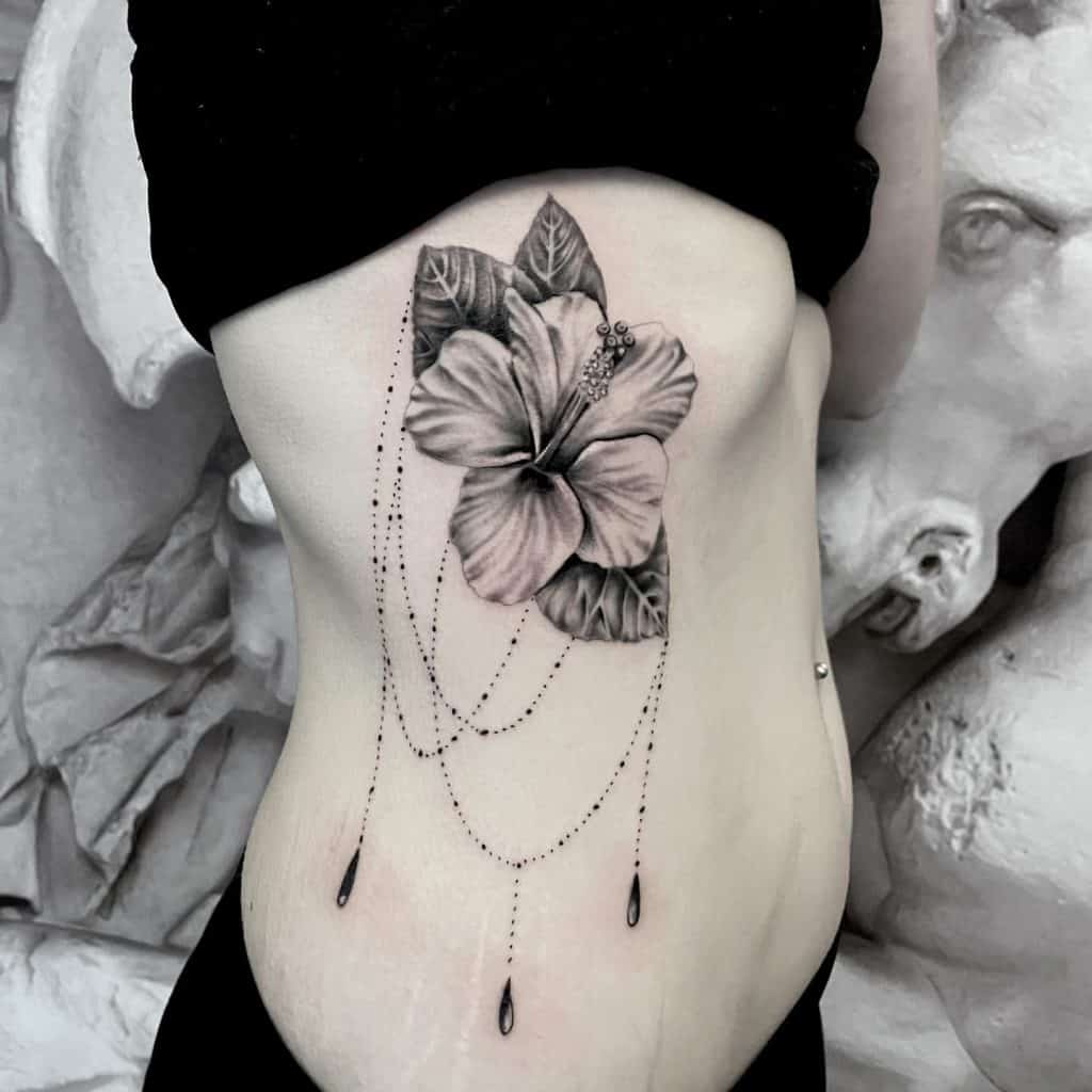 tatuaje de flor de hibisco 3