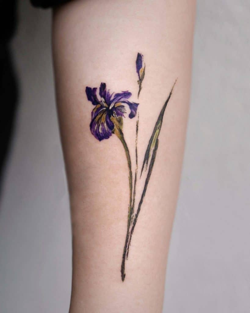 tatuaje floral iris 1