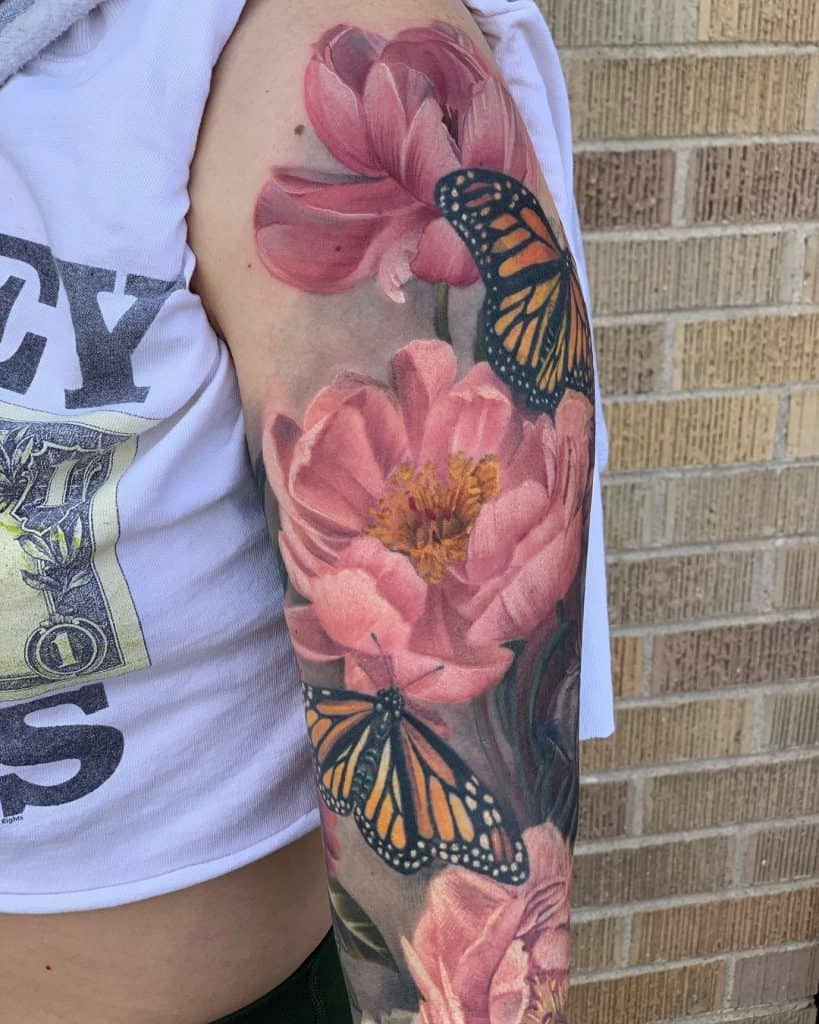 Tatuaje de flor de peonía 1