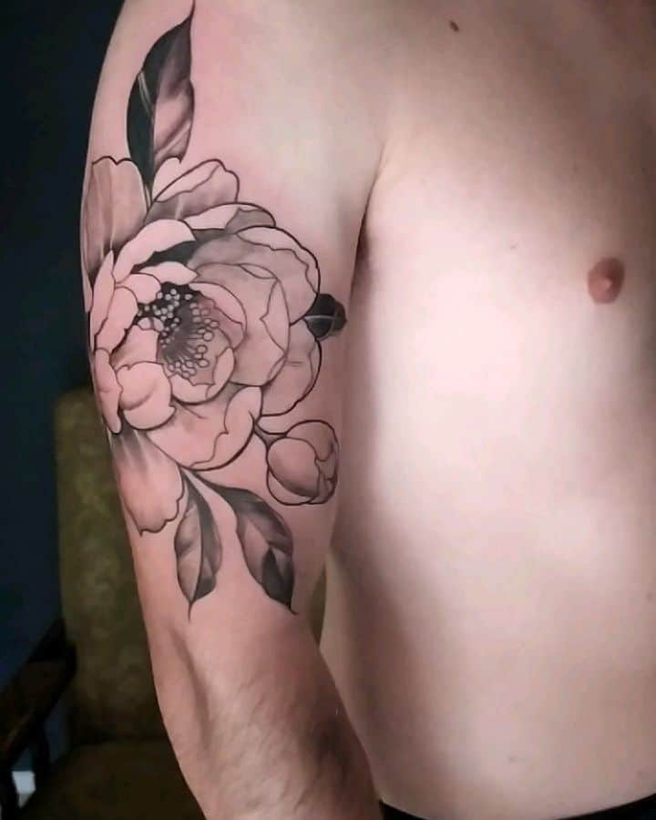 Tatuaje de flor de peonía 3