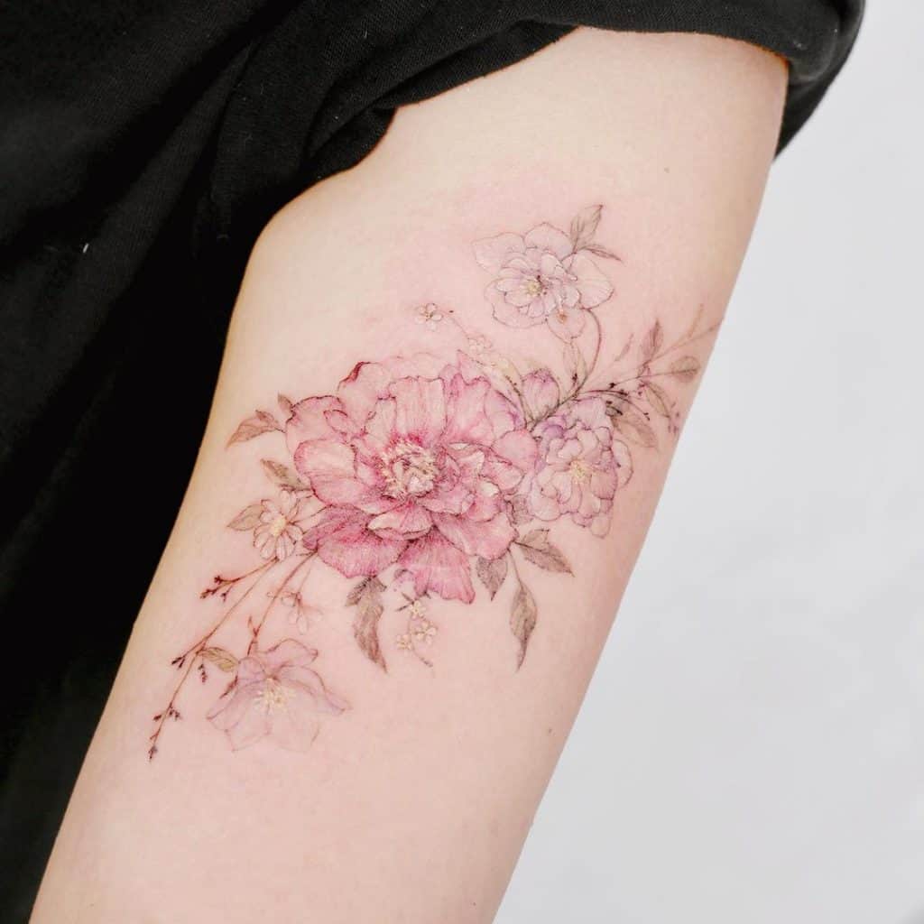 Tatuaje de flor de peonía 2