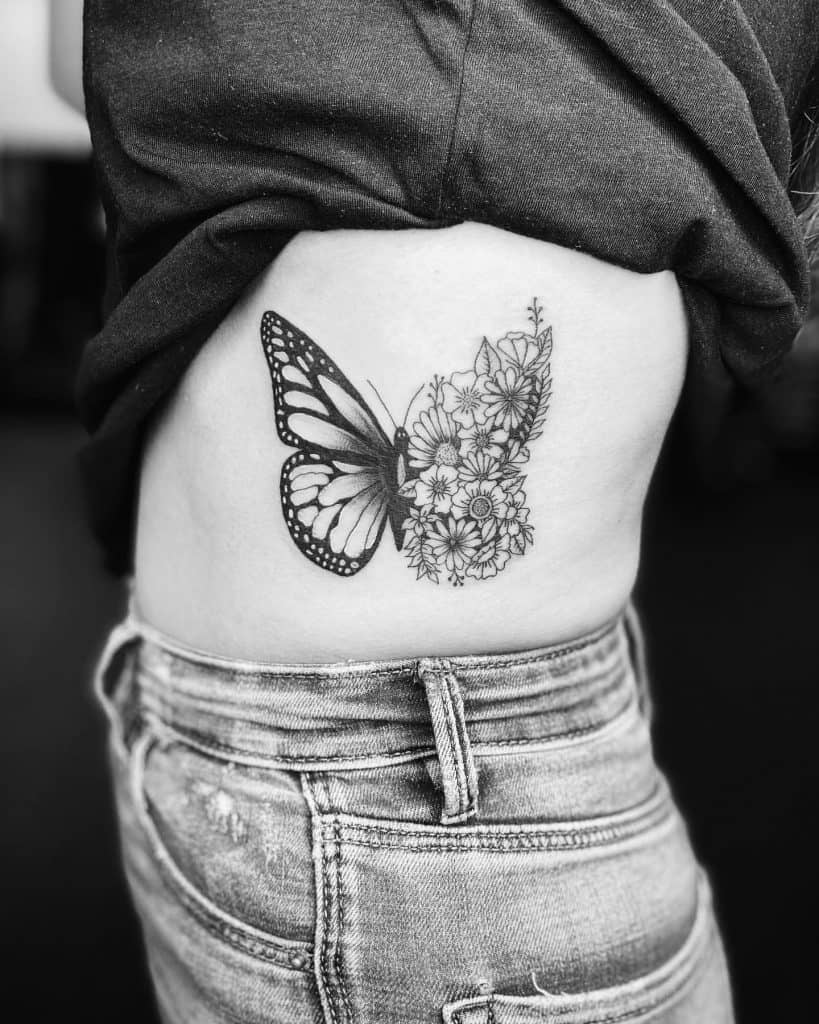 tatuajes de flores y mariposas 2