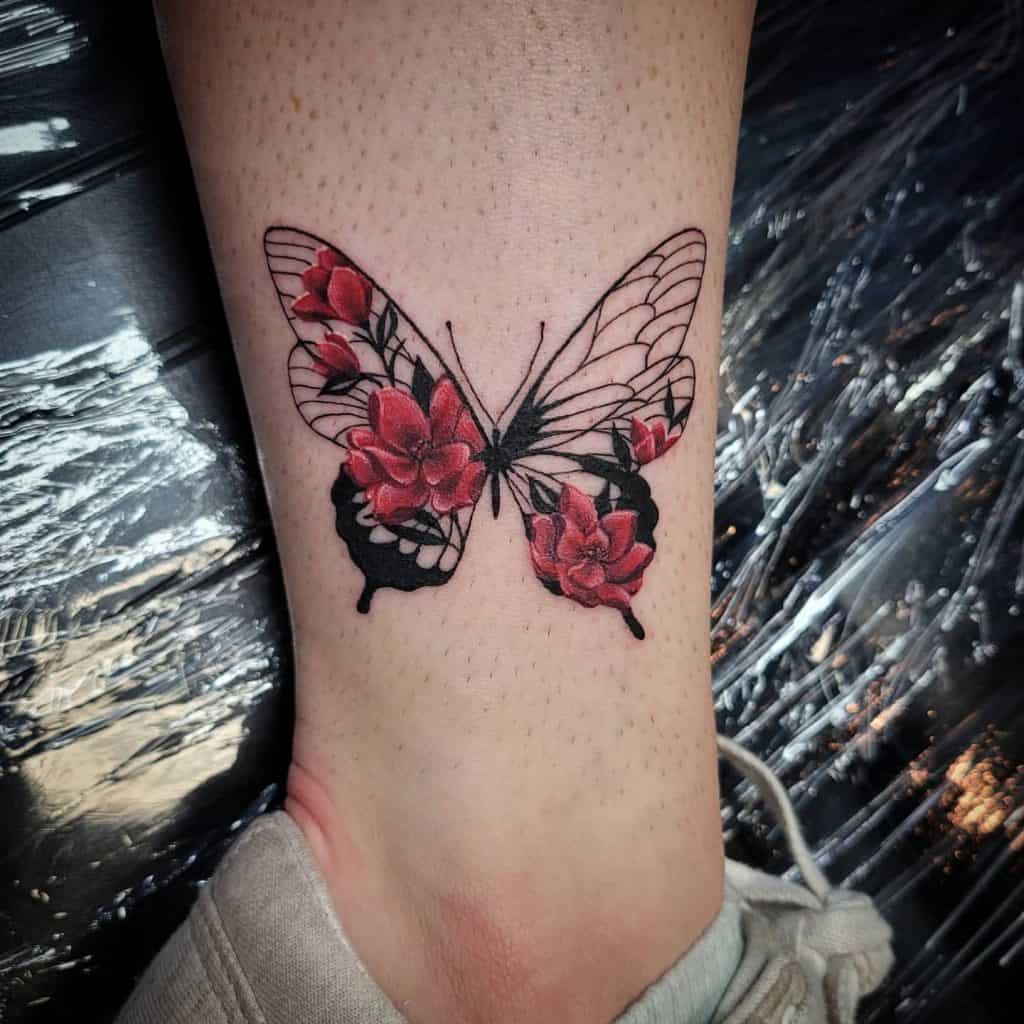 tatuajes de flores y mariposas 3