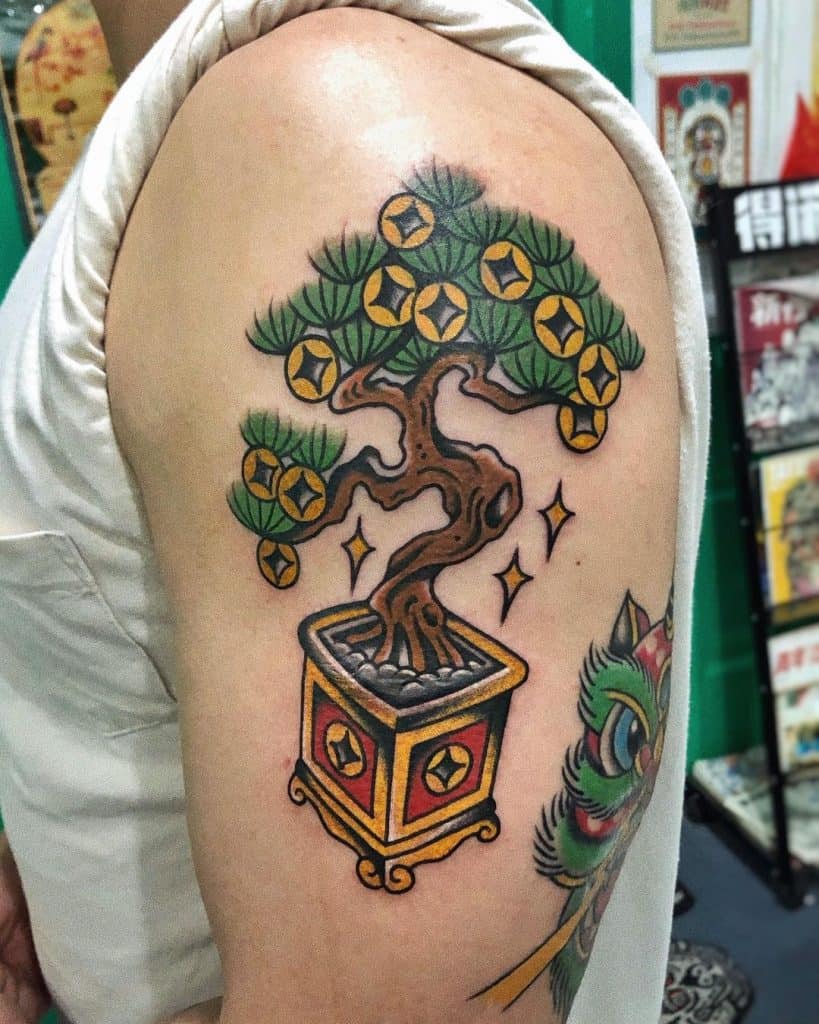 Tatuaje del árbol del dinero 1