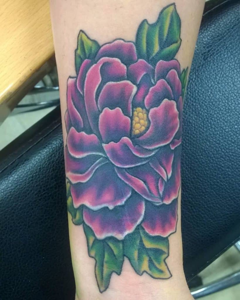 Tatuaje de flor de peonía 1