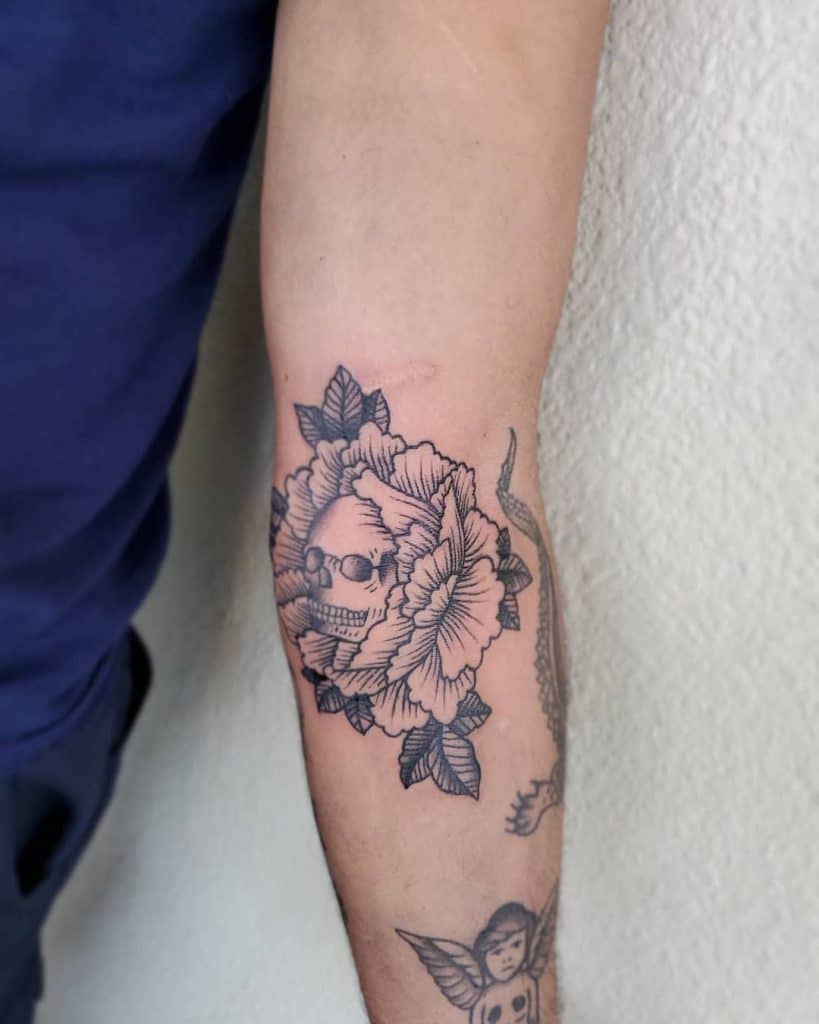 Tatuaje de flor de peonía 3