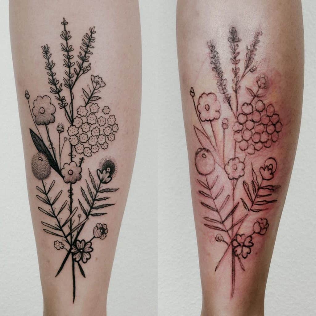 Tatuaje de ramo de flores 2