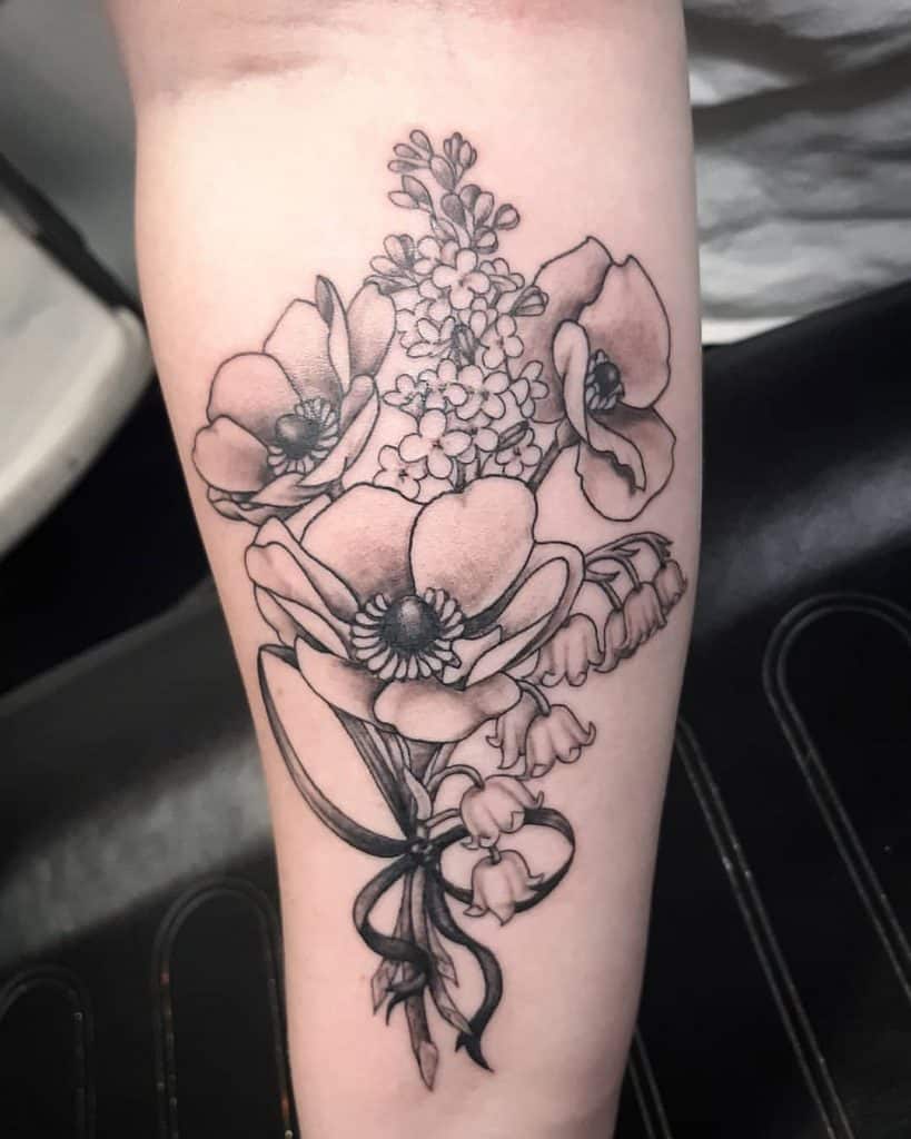 Tatuaje de ramo de flores 1