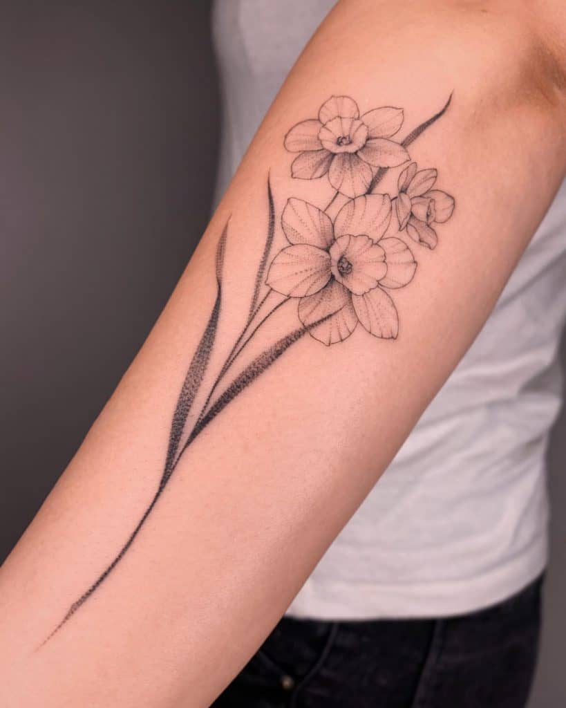 Tatuaje de flor de narciso 1