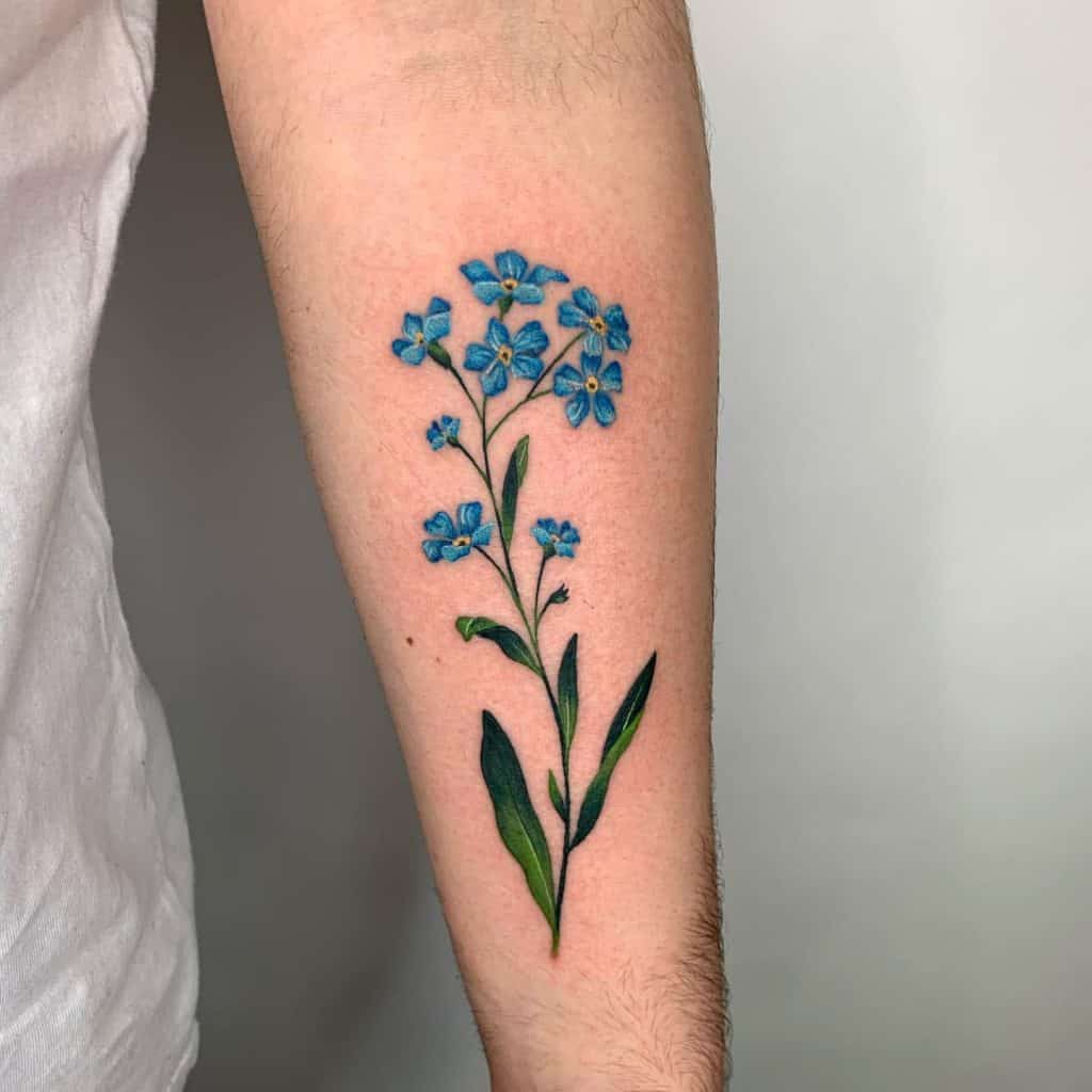 Tatuaje De Flor No Me Olvides 1