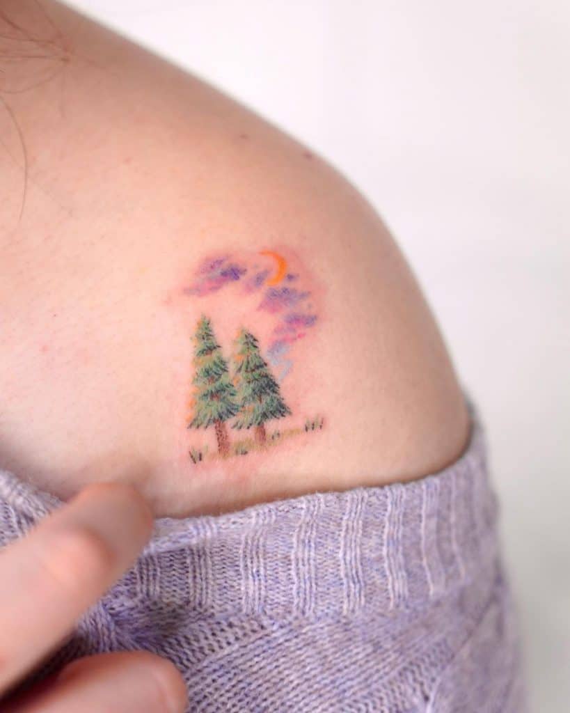 pequeño árbol tatuaje 2