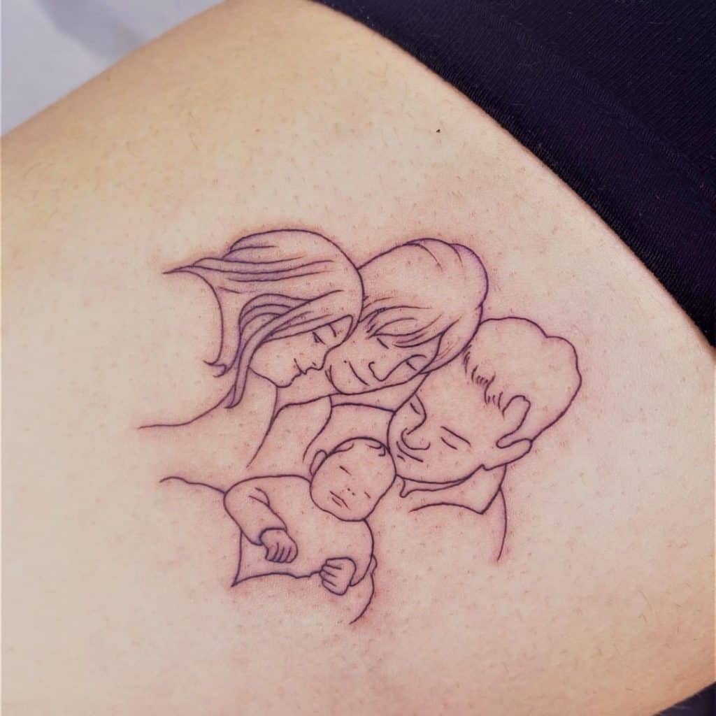 Tatuaje de amor inspirado en la familia 