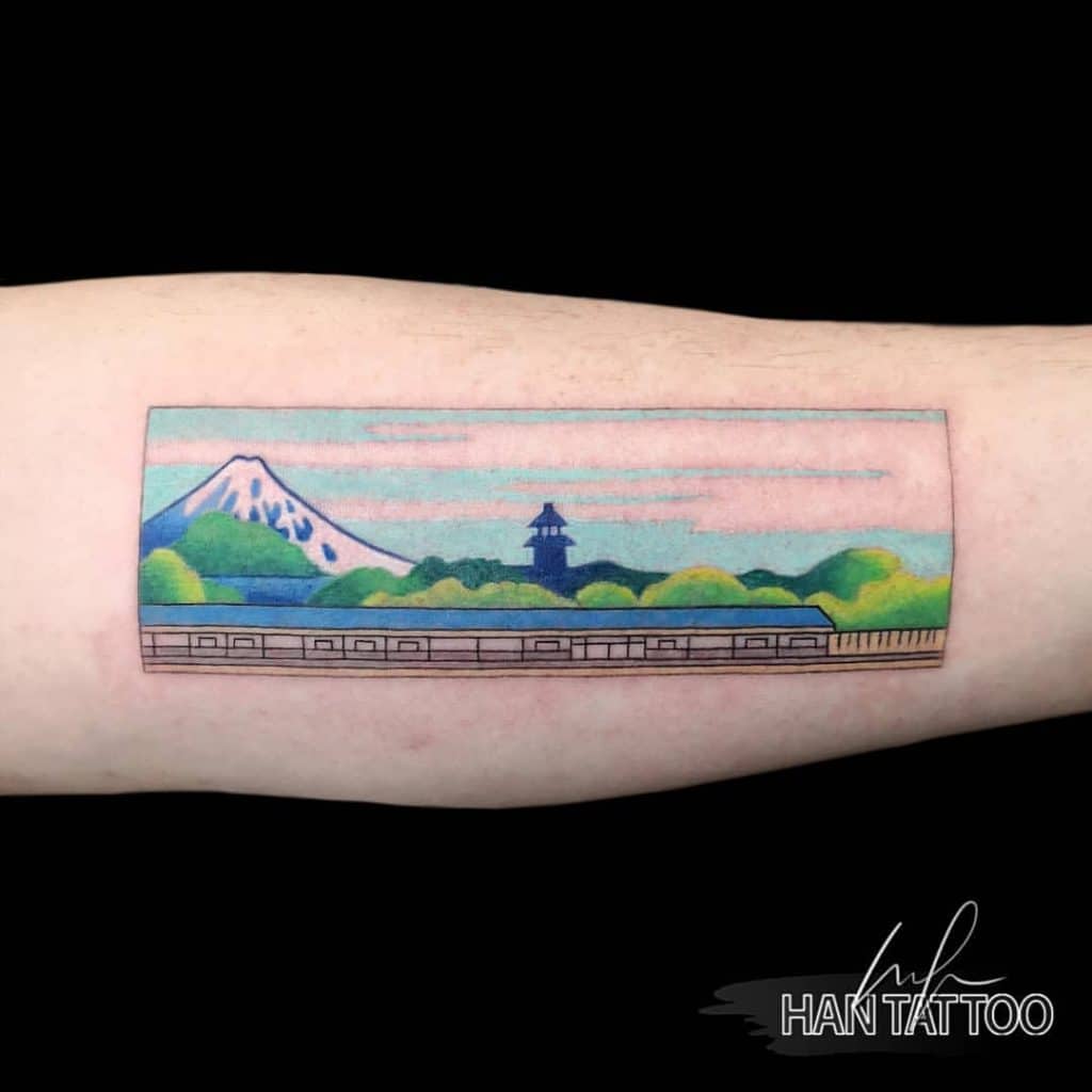Tatuaje del monte Fuji (ola) 1