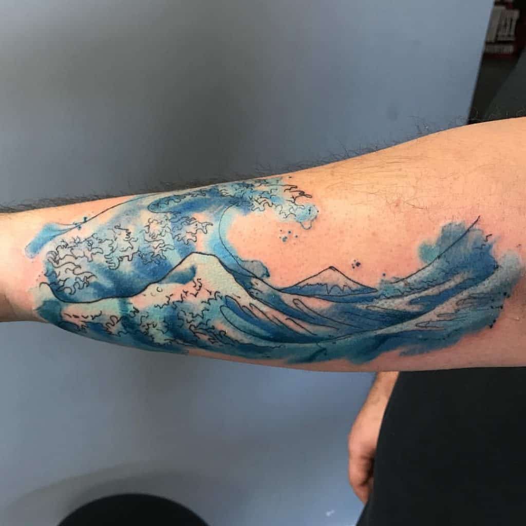 Tatuaje del monte Fuji (ola) 5