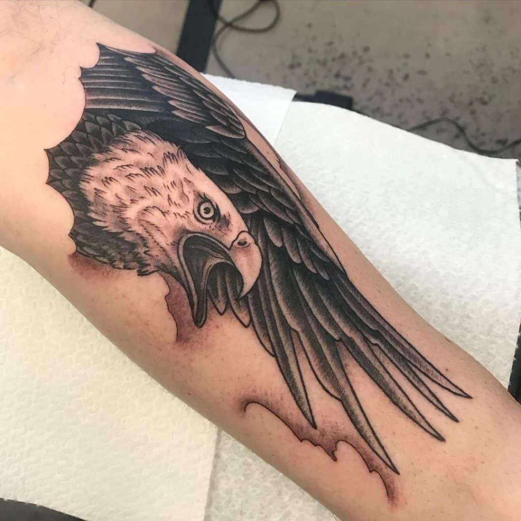 Tatuaje de águila alemana negra 