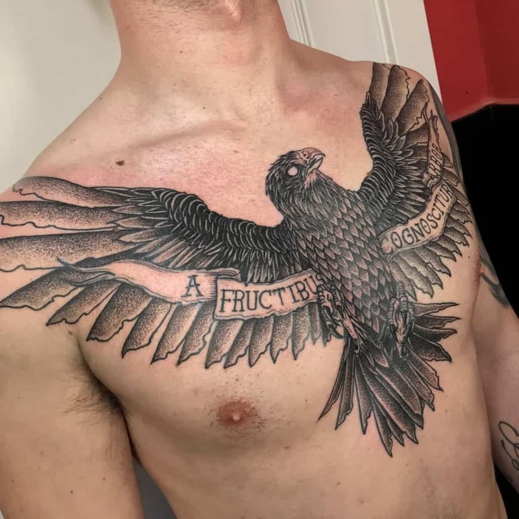 Eagle Tattoo Pecho Negro Imagen