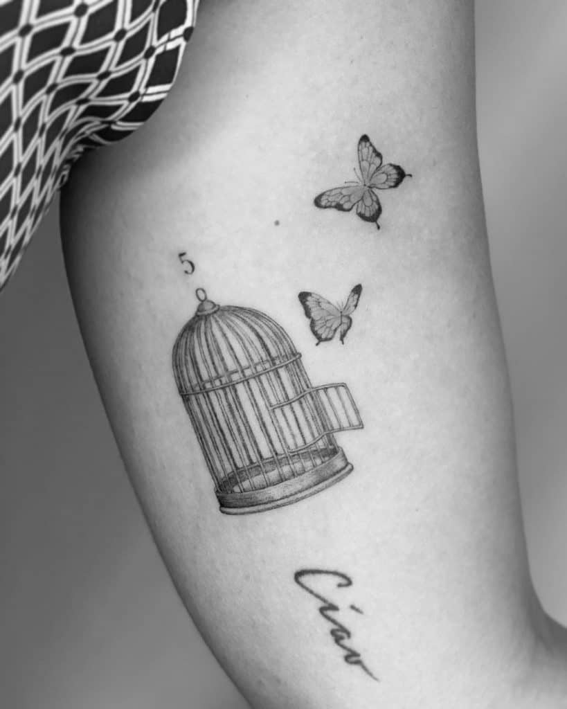 Un tatuaje de jaula abierta 2