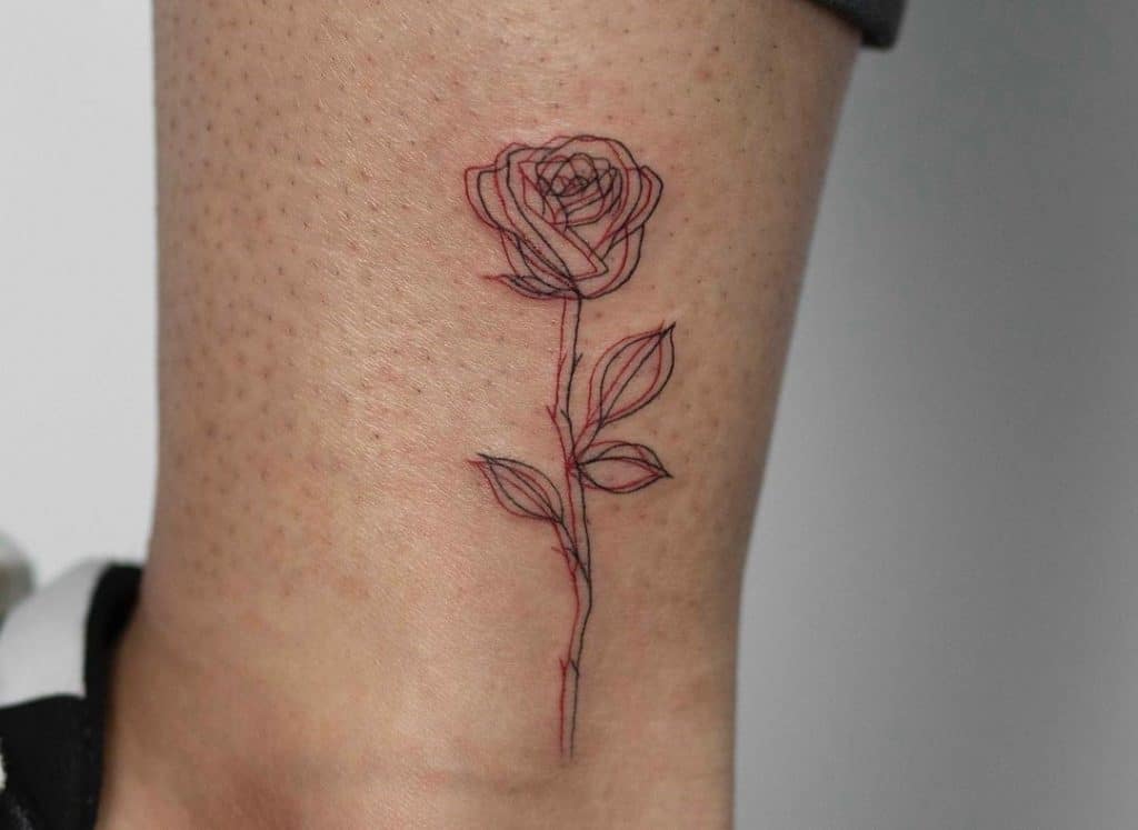 Tatuaje de rosa 3D