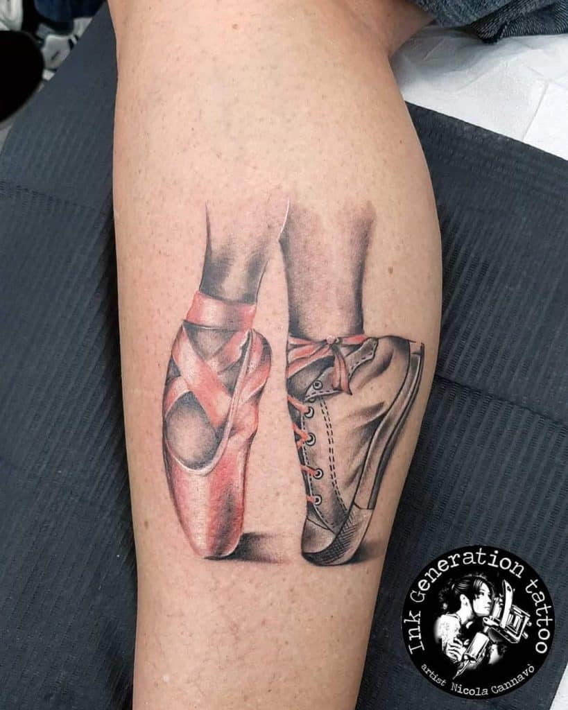 Converse y zapatillas de ballet Tatuaje