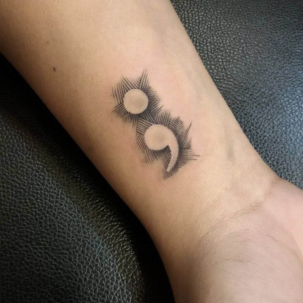 Tatuaje de esperanza de punto y coma 3