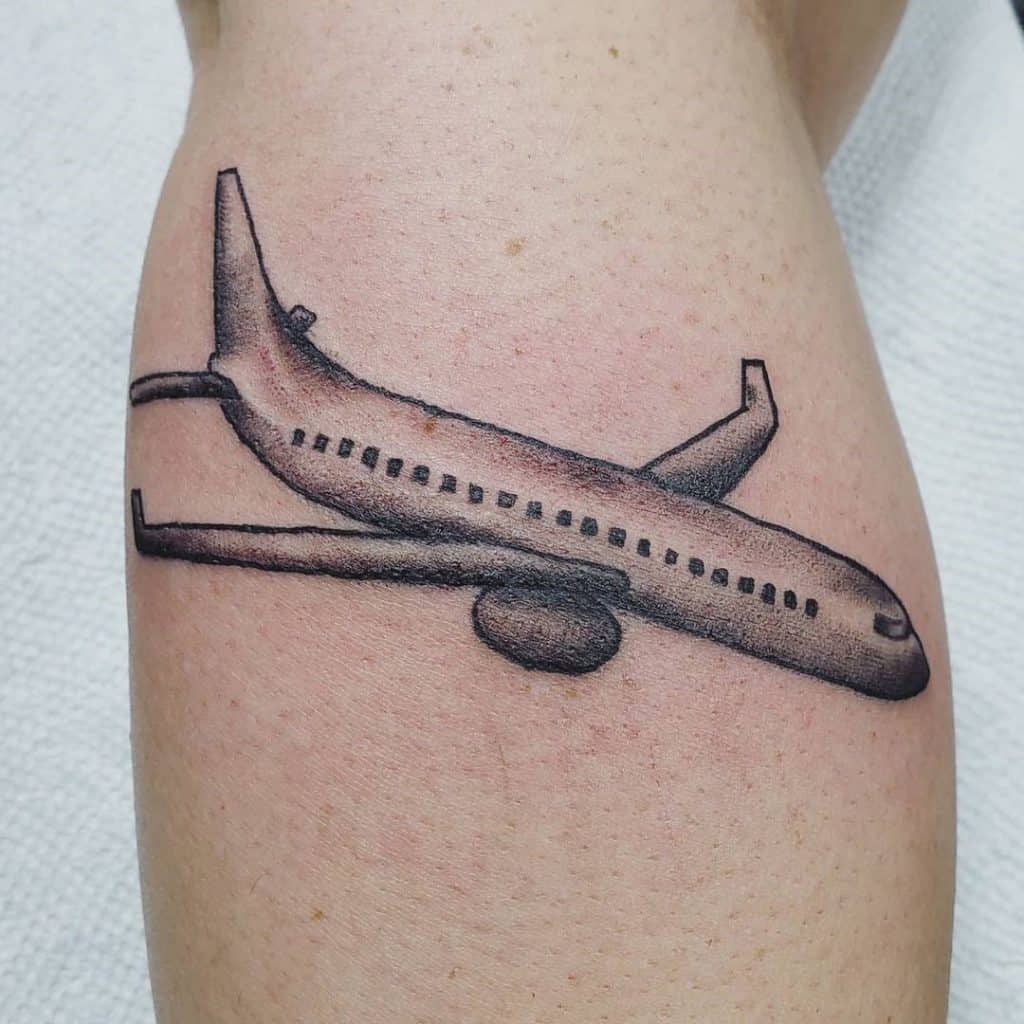 Tatuaje de avión original único 