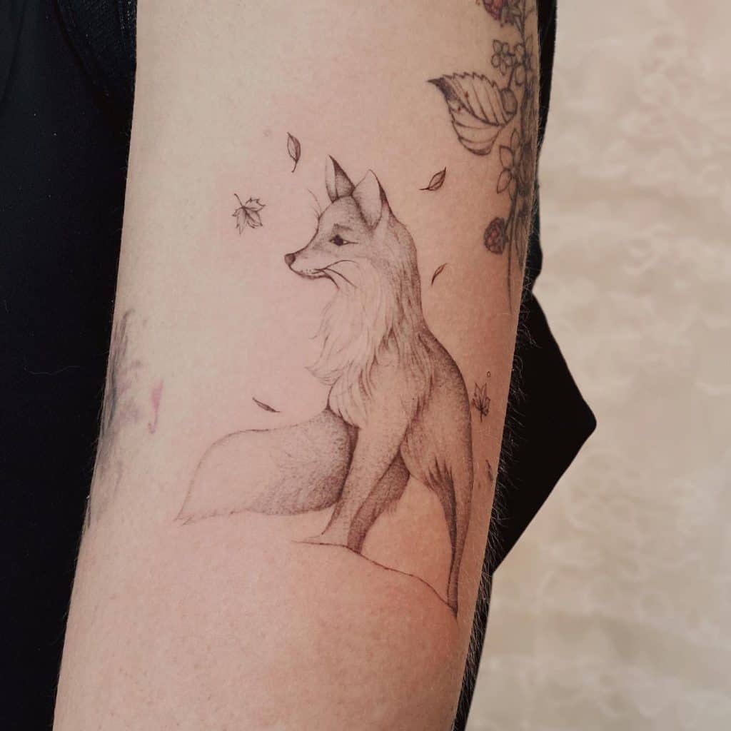 Tatuaje de zorro naturalista 1