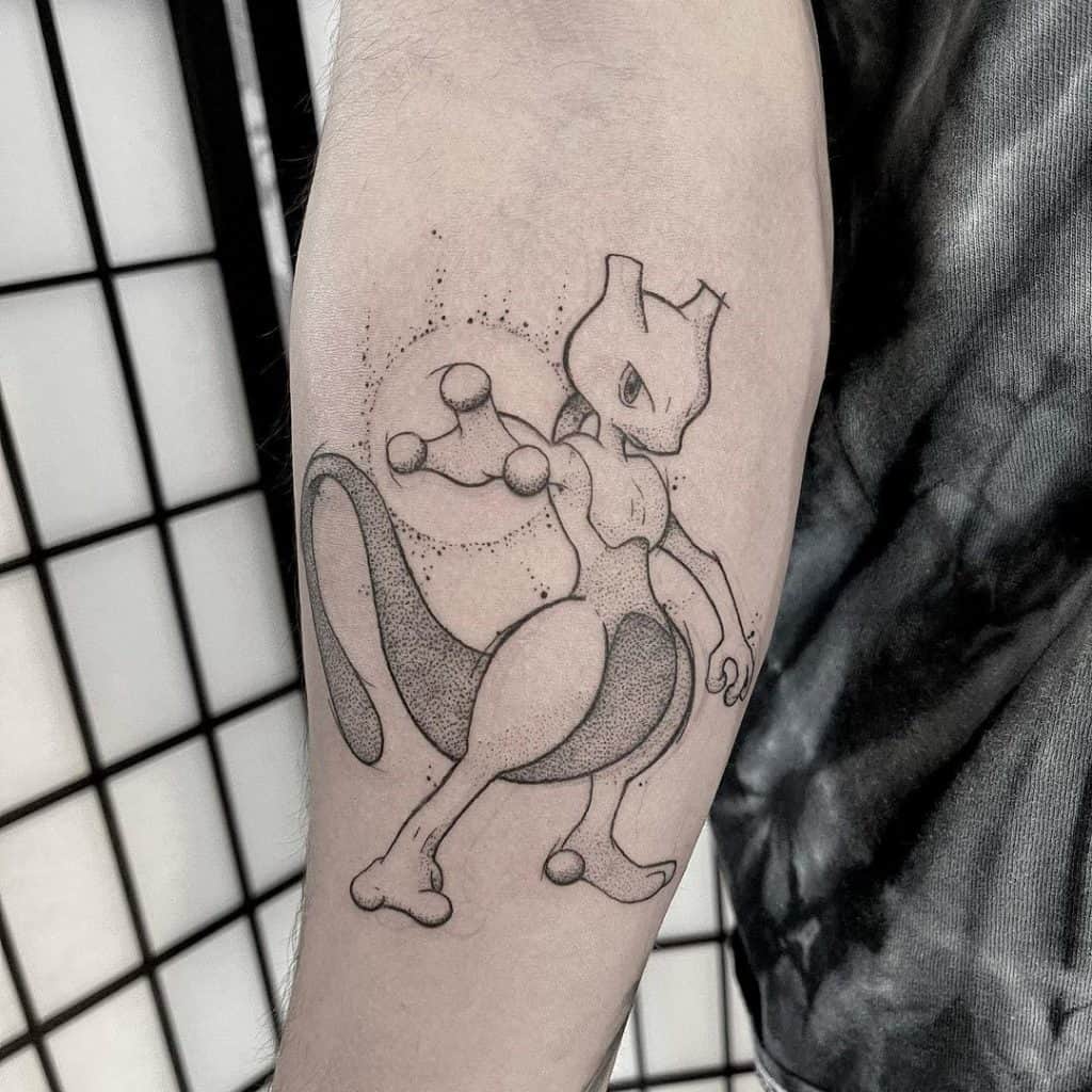 Tatuaje de Pokémon legendario negro