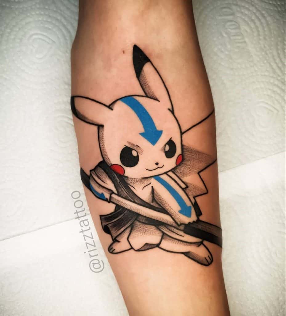 Tatuaje de Pikachu inspirado en el guerrero