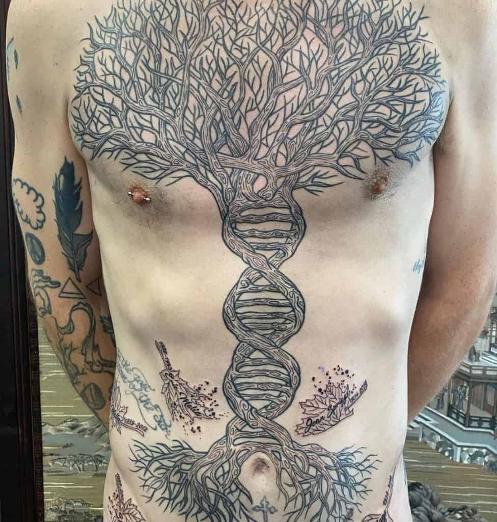 Tatuaje de árbol genealógico para hombres 2
