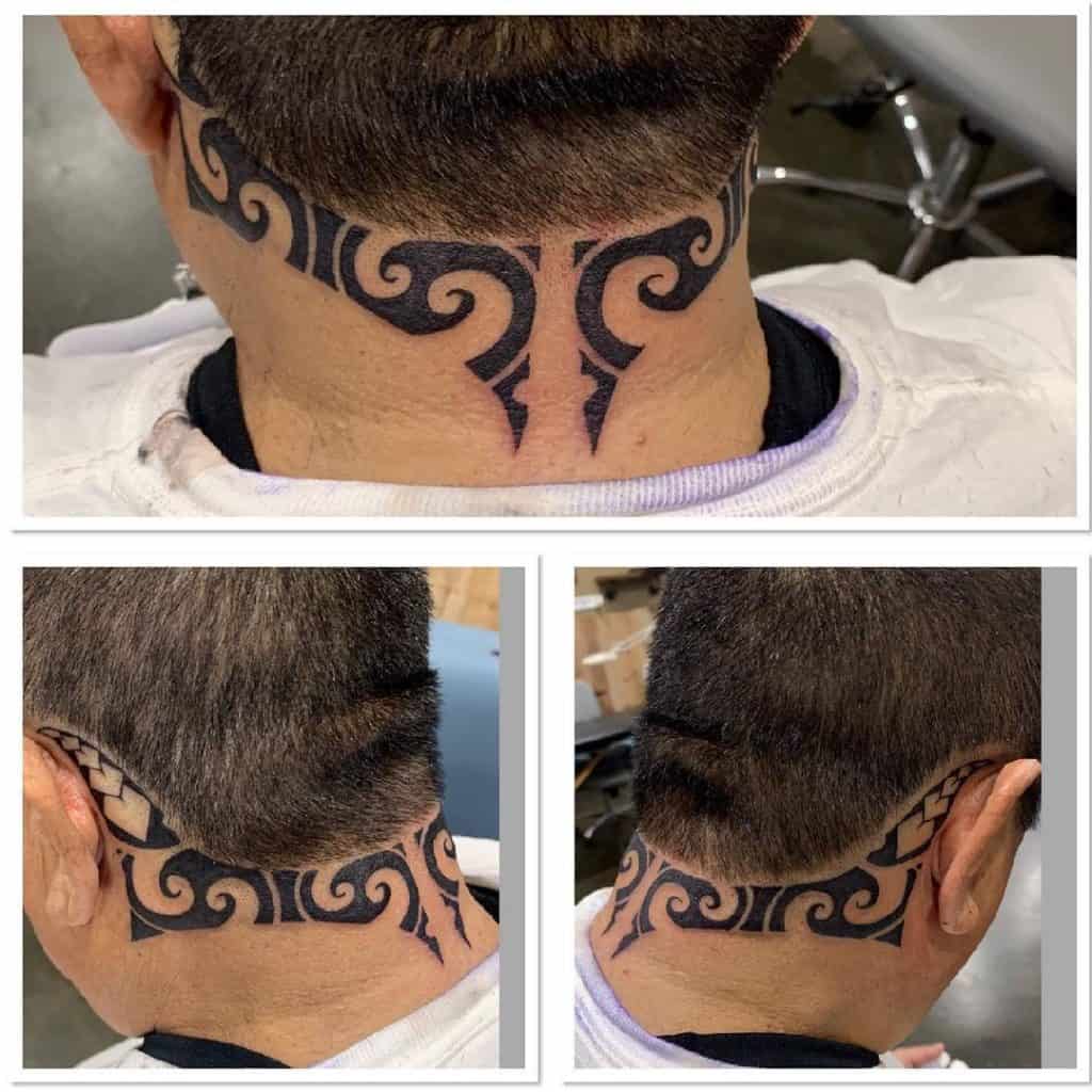 Tatuaje tribal en el cuello 1