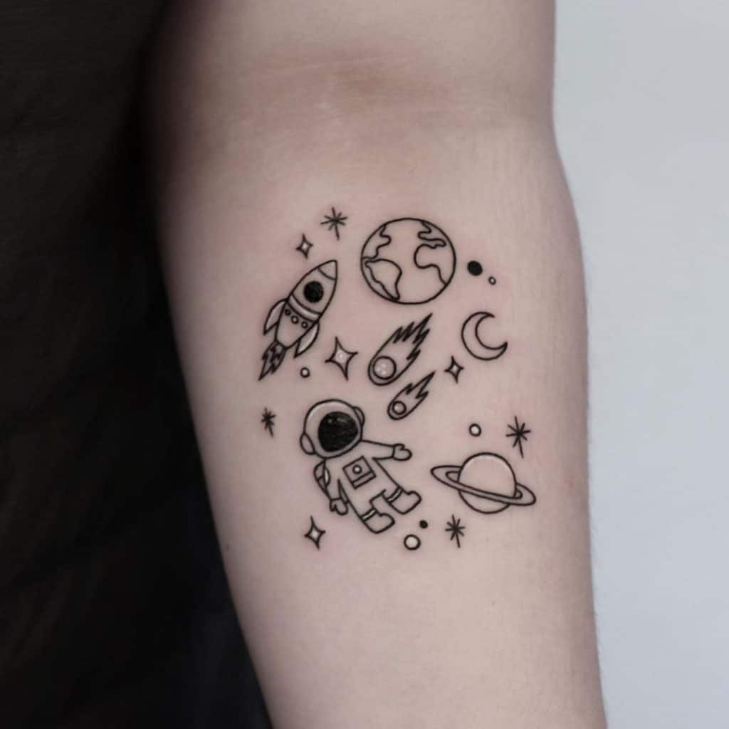 Tatuajes de estrellas en blanco y negro 3