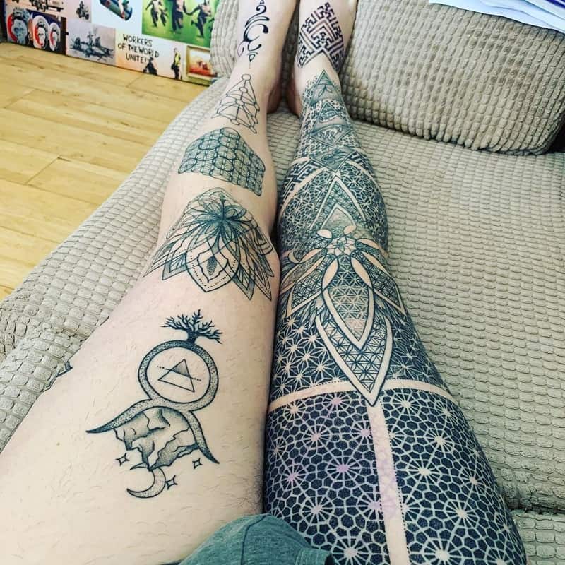 diferentes tamaños de tatuajes pierna manga tatuaje mujeres